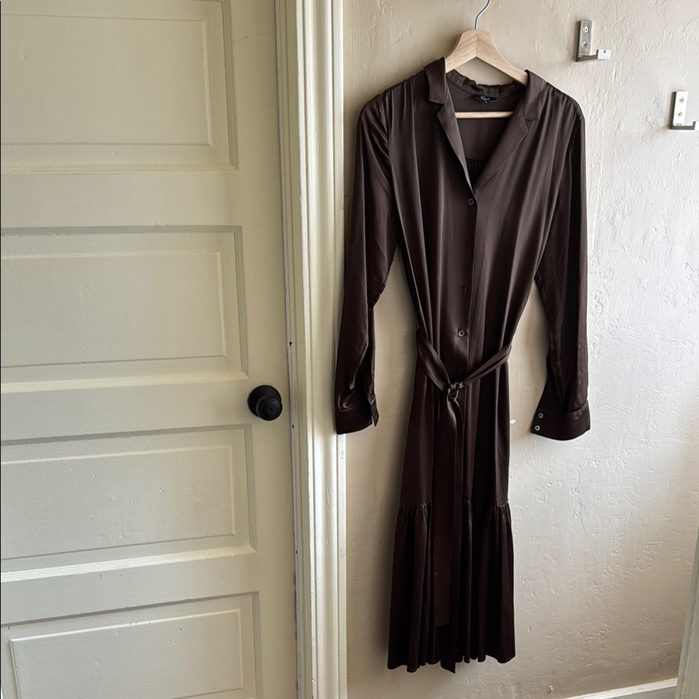 Rails Moss Green Long Sleeve Wrap Dress